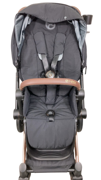 Shop Cybex e-Priam2 Stroller, 2024, Deep Black, Rose Gold at GoodBuy Gear