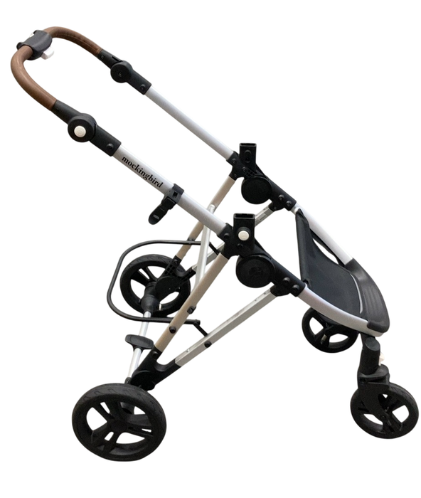 Shop Mockingbird 2.0 Single to Double Stroller Frame, 2024, Silver With Penny Leather at GoodBuy Gear