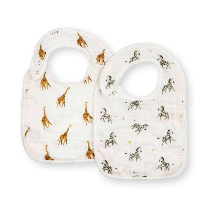Shop Bamboo Little Baby Bib Set 2 Pack, Giraffe & Zebra at GoodBuy Gear