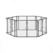 Shop Regalo 2-in-1 Plastic Play Yard and Safety Gate, Gray at GoodBuy Gear