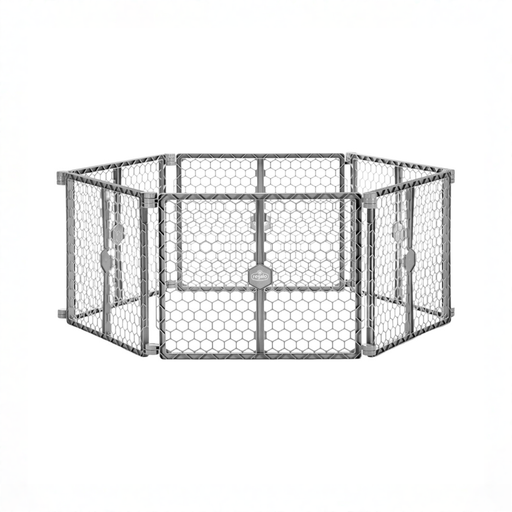 Shop Regalo 2-in-1 Plastic Play Yard and Safety Gate, Gray at GoodBuy Gear