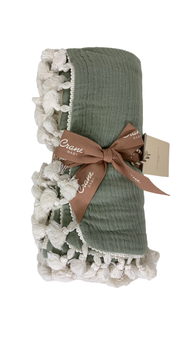 Shop Crane Baby 6 Layer Muslin Blanket, Evergreen at GoodBuy Gear
