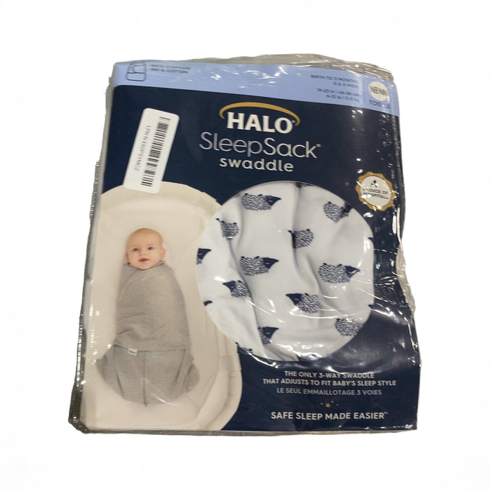 Shop Halo SleepSack Swaddle, Navy Hedgehog, Newborn at GoodBuy Gear
