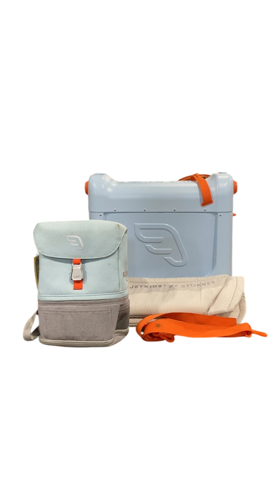 Shop Stokke JetKids BedBox + Crew Backpack Travel Bundle, Arctic Blue at GoodBuy Gear