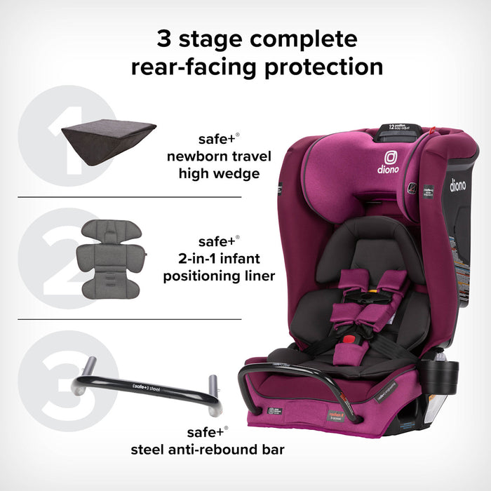 Diono Radian 3R SafePlus Convertible Car Seat, 2023, Purple Plum