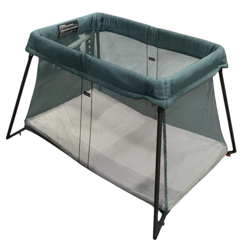 Shop BabyBjorn Travel Crib Light Bundle with Fitted Sheet, Dark Green at GoodBuy Gear