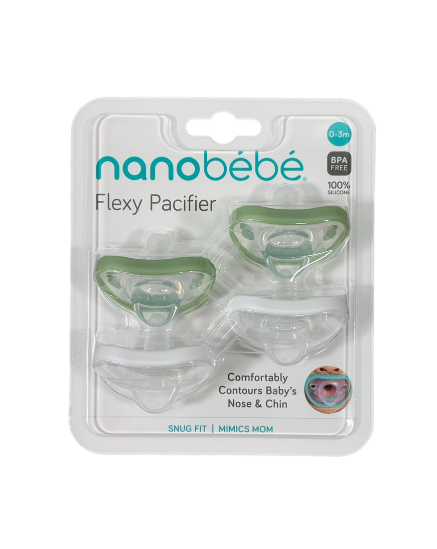 Nanobe Pacifiers Nanobébé Flexy Pacifier 4 Pack, Sage/White — GoodBuy Gear