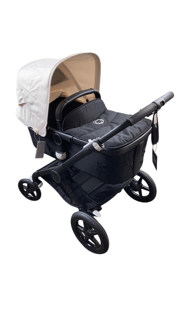Bugaboo Fox 2 Stroller Frame with Bassinet, 2021, Fresh White, Black
