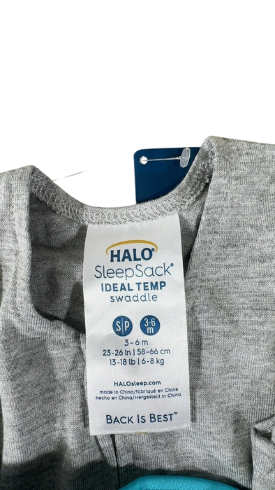Shop Halo Ideal Temp Swaddle, Grey/Aqua, Small at GoodBuy Gear
