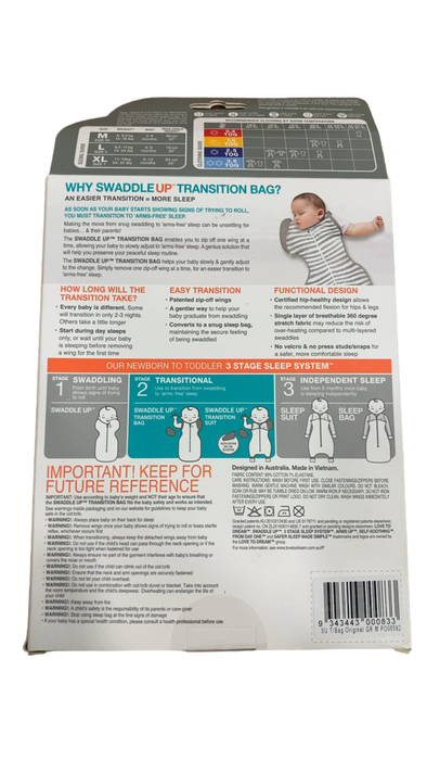 Shop Love To Dream Swaddle Up Transition Original 1.0 Sleep Sack, Medium, Gray at GoodBuy Gear