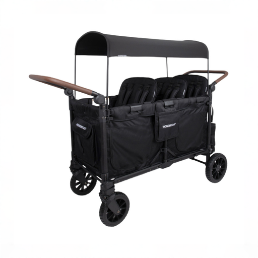 Shop Wonderfold W6 Luxe Pro Stroller Wagon, 2025, Jet Black at GoodBuy Gear