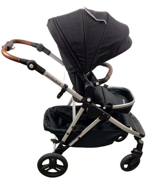 Shop Mockingbird Single to Double 2.0 Stroller, 2024, Black, Silver With Penny Leather, Watercolor Drops at GoodBuy Gear