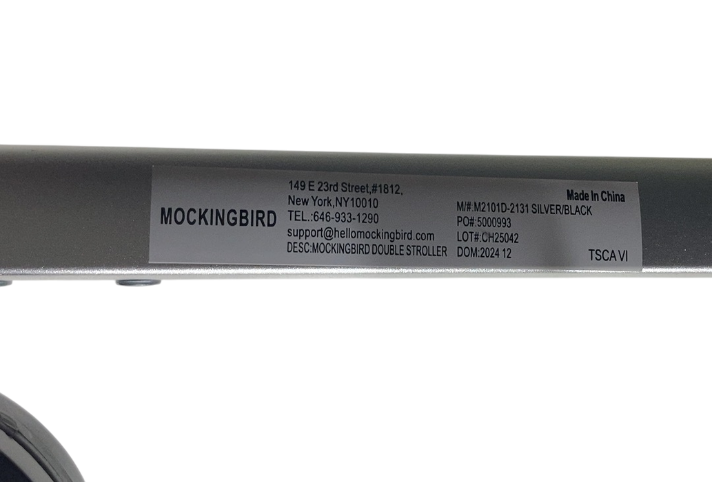 Shop Mockingbird Single to Double 2.0 Stroller, Bloom, Windowpane, Silver With Black Leather, 2024 at GoodBuy Gear