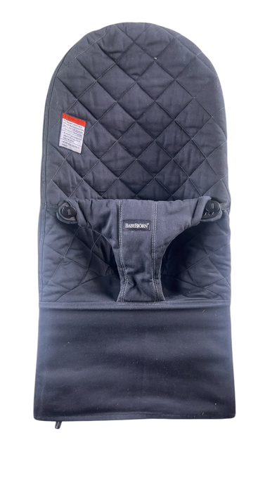 Shop BabyBjorn Bouncer Bliss, Black Cotton Classic Quilt, Dark Gray Frame at GoodBuy Gear