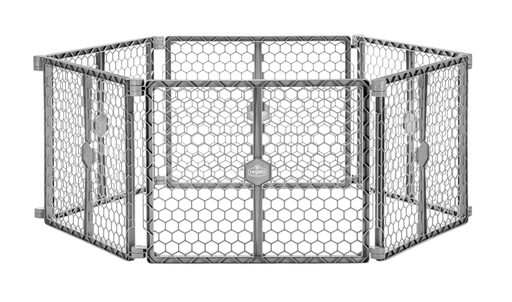 Shop Regalo 2-in-1 Plastic Play Yard and Safety Gate, Gray at GoodBuy Gear