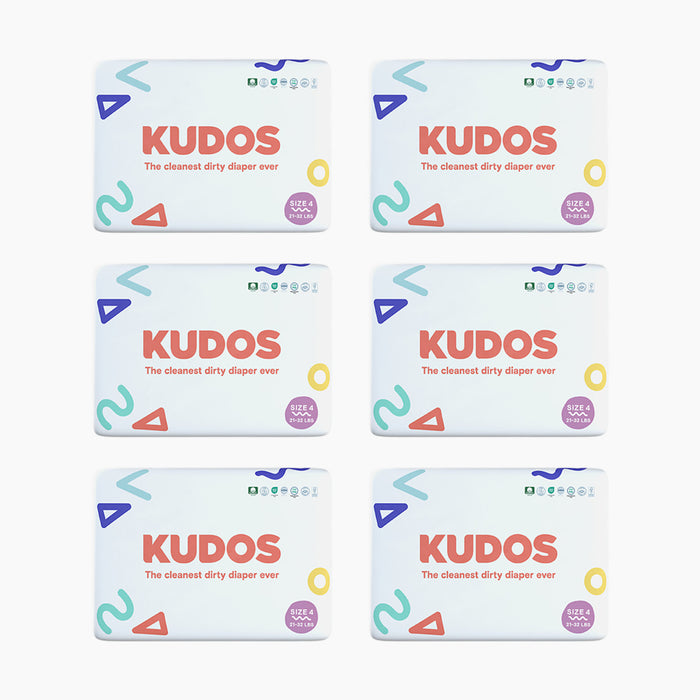 Kudos Diapers, White, Size 4, 162