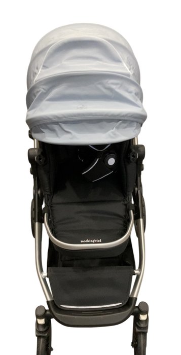 Shop Mockingbird Single to Double 2.0 Stroller, 2025, Silver With Penny Leather, Sky, Watercolor Drops at GoodBuy Gear