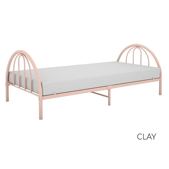 BK Furniture Brooklyn Metal Twin Bed, Clay