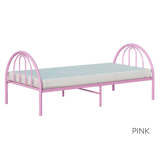 BK Furniture Brooklyn Metal Twin Bed, Pink