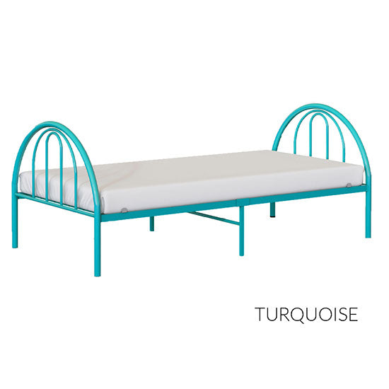 BK Furniture Brooklyn Metal Twin Bed, Turquoise