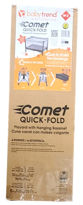 Shop Baby Trend Comet Quick-Fold Playard with Hanging Bassinet, Gray at GoodBuy Gear