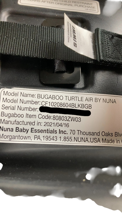 Shop Bugaboo Turtle Air By Nuna Car Seat, 2021, Black at GoodBuy Gear