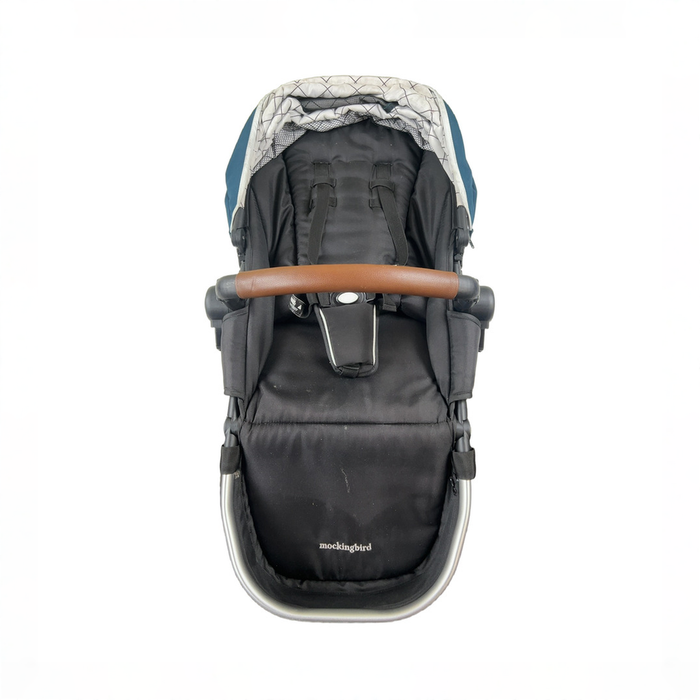 Shop Mockingbird 2nd Seat Kit with Extendable Canopy, Sea, Silver With Penny Leather, Windowpane at GoodBuy Gear