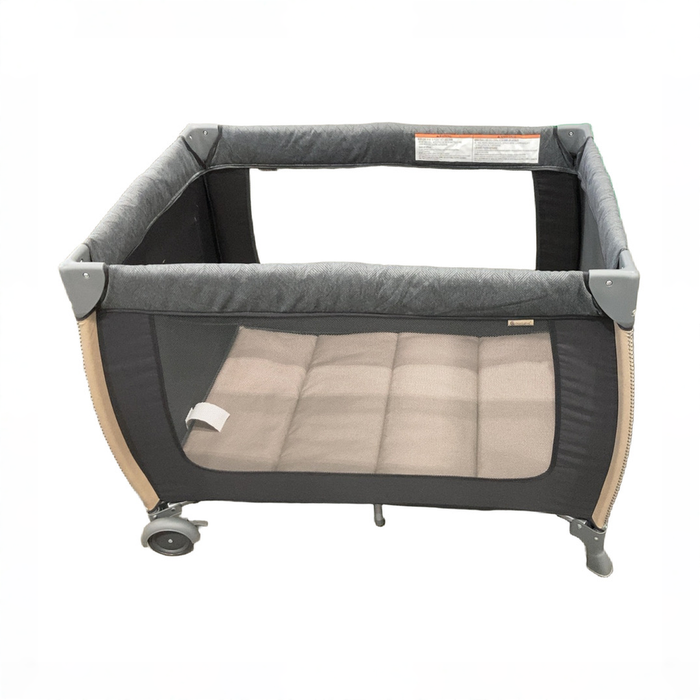 Shop Monbebe Play Yard with Full-Size Rocking Bassinet, Castle Point at GoodBuy Gear