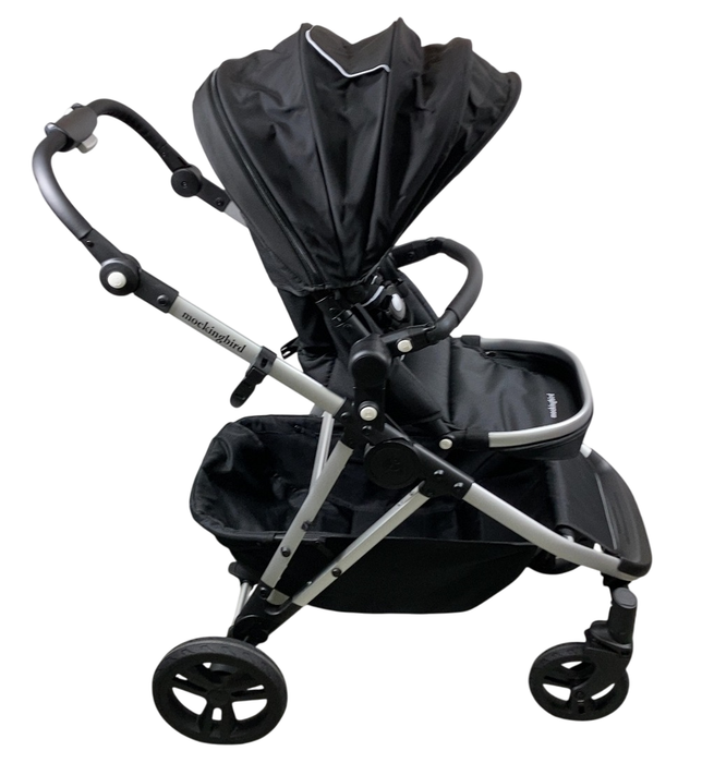 Shop Mockingbird Single to Double 2.0 Stroller, 2024, Black, Silver With Black Leather, Windowpane at GoodBuy Gear