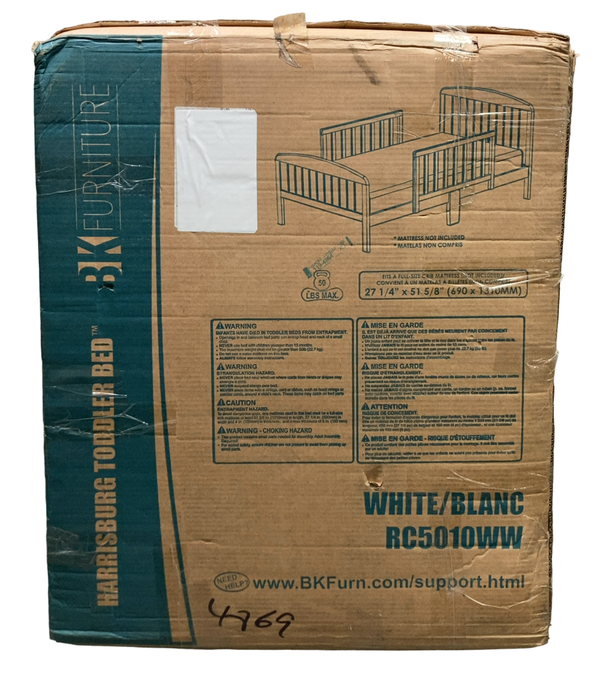 Shop BK Furniture Harrisburg Toddler Bed, White at GoodBuy Gear