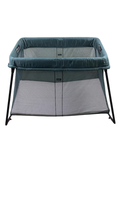Shop BabyBjorn Travel Crib Light Bundle with Fitted Sheet, Dark Green at GoodBuy Gear