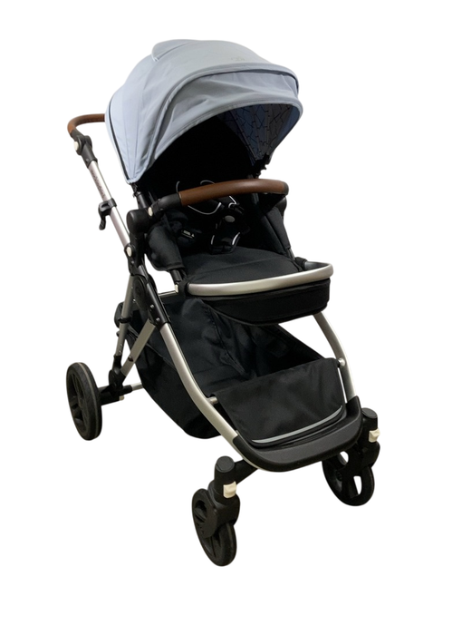 Shop Mockingbird Single to Double 2.0 Stroller, 2024, Silver With Penny Leather, Sky, Windowpane at GoodBuy Gear
