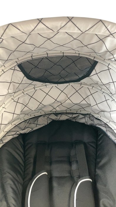 Shop Mockingbird 2nd Seat Kit with Extendable Canopy, Sea, Silver With Penny Leather, Windowpane at GoodBuy Gear