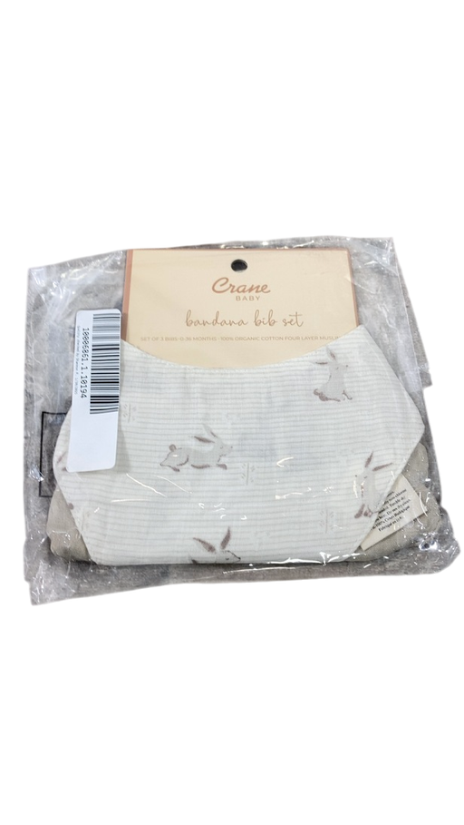 Shop Crane Baby Muslin 3 Piece Bib Set, Bunny at GoodBuy Gear