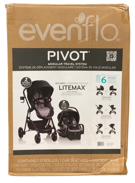 Shop Evenflo Pivot Modular Travel System, Casual Grey, 2025 at GoodBuy Gear