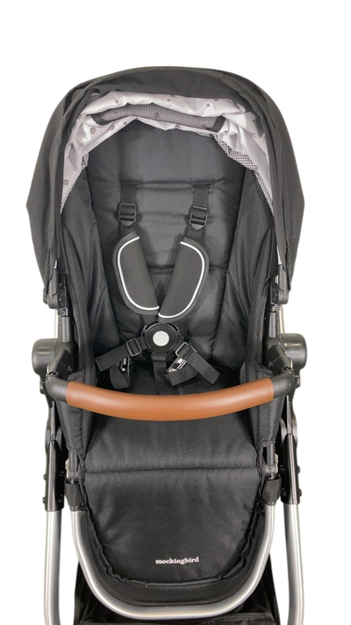 Shop Mockingbird Single to Double 2.0 Stroller, 2024, Black, Silver With Penny Leather, Watercolor Drops at GoodBuy Gear