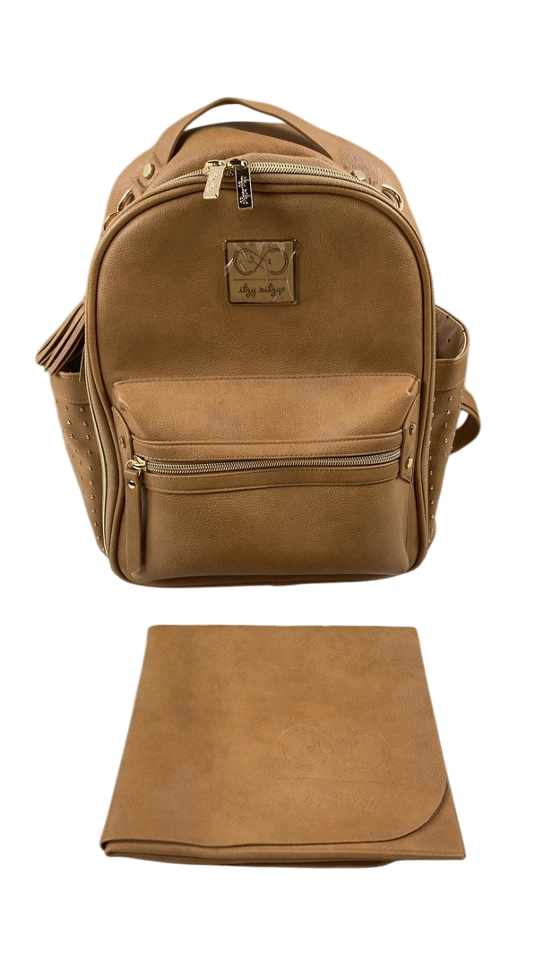 Itzy Ritzy Chelsea Cole Mini Diaper Bag Backpack, Caramel