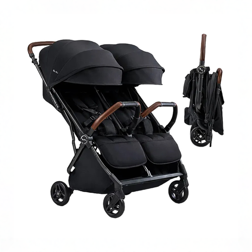 Shop Silver Cross Jet Double Travel Stroller, 2024, Black at GoodBuy Gear