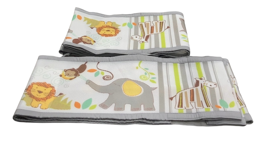 Shop Breathable Baby Mesh Crib Liner, Full Size/4 Sides, Safari Fun Too at GoodBuy Gear