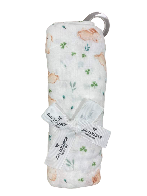 used LouLou Lollipop Swaddle, Bunny Meadow