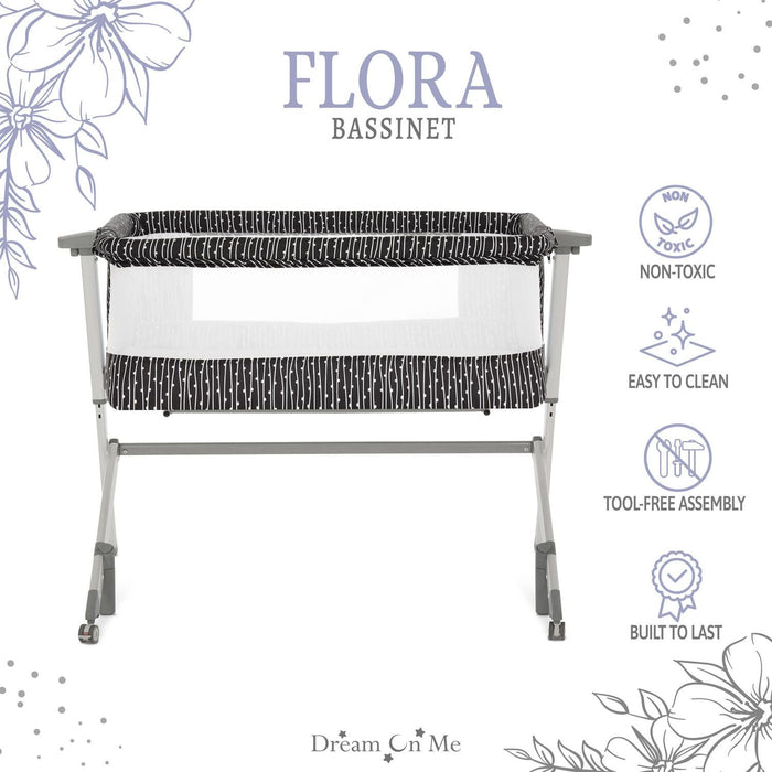 Dream On Me Flora Bassinet, Black and White