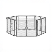 Shop Regalo 2-in-1 Plastic Play Yard and Safety Gate, Gray at GoodBuy Gear