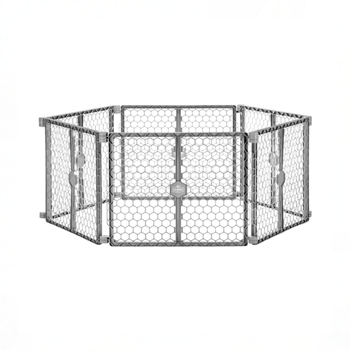 Shop Regalo 2-in-1 Plastic Play Yard and Safety Gate, Gray at GoodBuy Gear