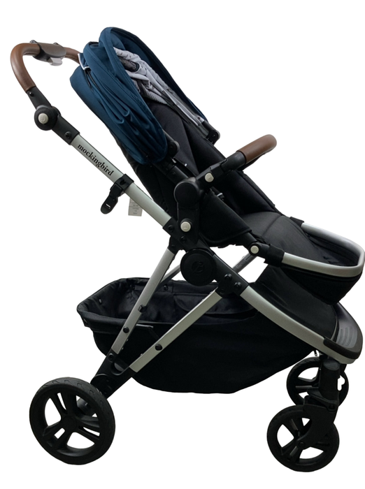 Shop Mockingbird Single 2.0 Stroller, 2024, Sea, Silver With Penny Leather, Watercolor Drops at GoodBuy Gear