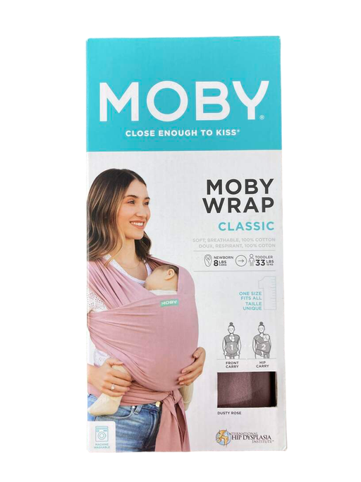 used Moby Wrap Baby Carrier, Dusty Rose