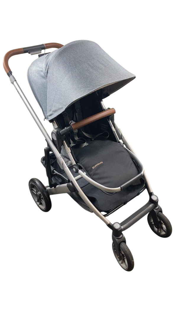 2018 uppababy cruz stroller gregory blue melange silver saddle leather UPPAbaby CRUZ V2 Stroller, 2019, Gregory (Blue Melange)