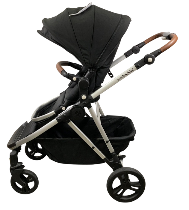 Shop Mockingbird Single to Double 2.0 Stroller, 2024, Black, Silver With Penny Leather, Windowpane at GoodBuy Gear