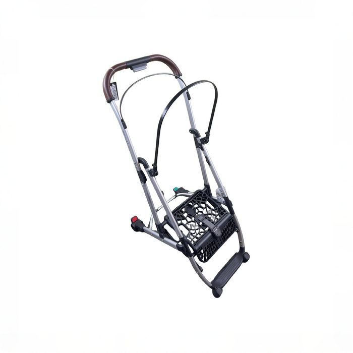 Shop DRAFT - UPPAbaby MINU V2 Stroller Frame, 2025, Silver with Saddle Leather at GoodBuy Gear