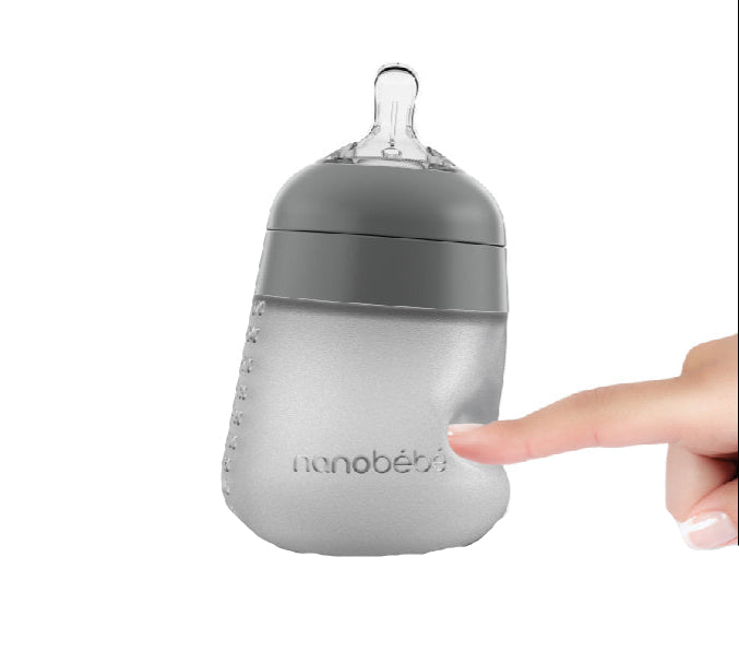 Shop Nanobébé Flexy Silicone Baby Bottle, 5oz, Grey at GoodBuy Gear