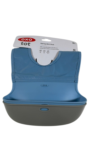 Shop OXO Tot Roll Up Bibs, 2 Pack, Gray and Navy at GoodBuy Gear